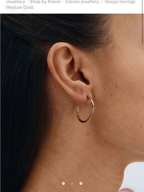 Classic Medium Gold Hoop Earrings 14K Gold Plated